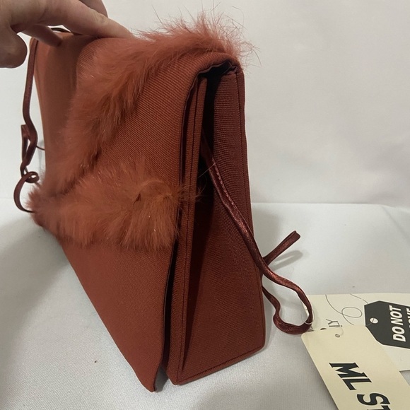 ML Studio vintage NWT feather rust colored purse/clutch deadstock - Picture 5 of 6